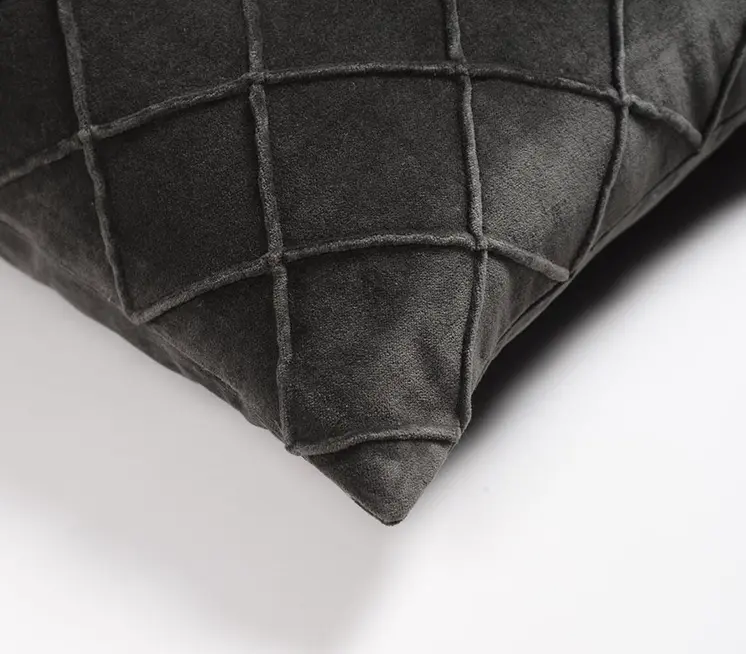 18" Gray Geometric Cotton Throw Pillow Cover