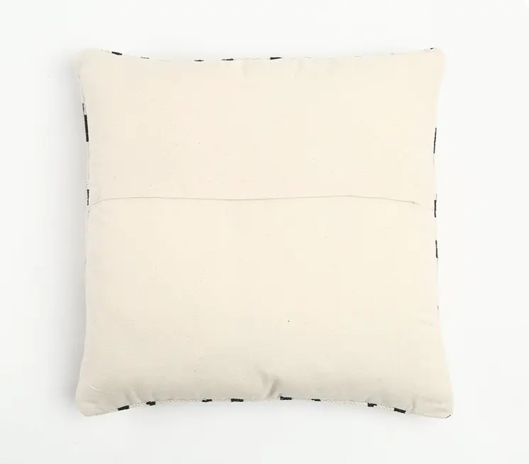 20" Black and White Geometric Cotton Throw Pillow Cover
