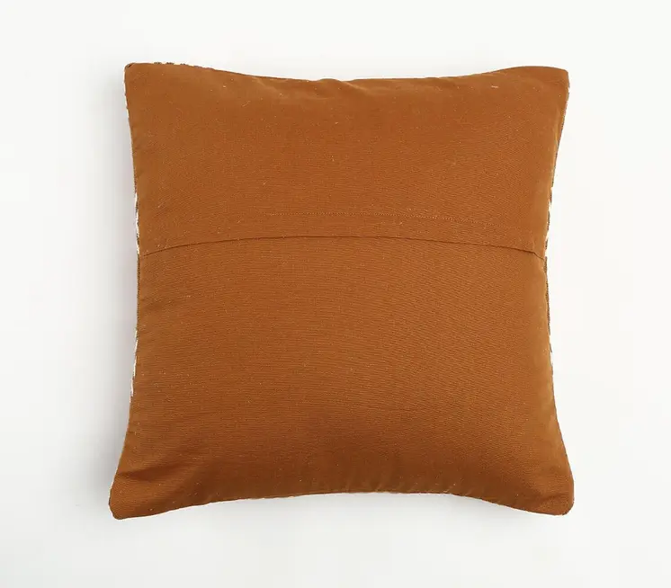 20" Rust and Ivory Handmade Striped Indoor Outdoor Throw Pillow Cover