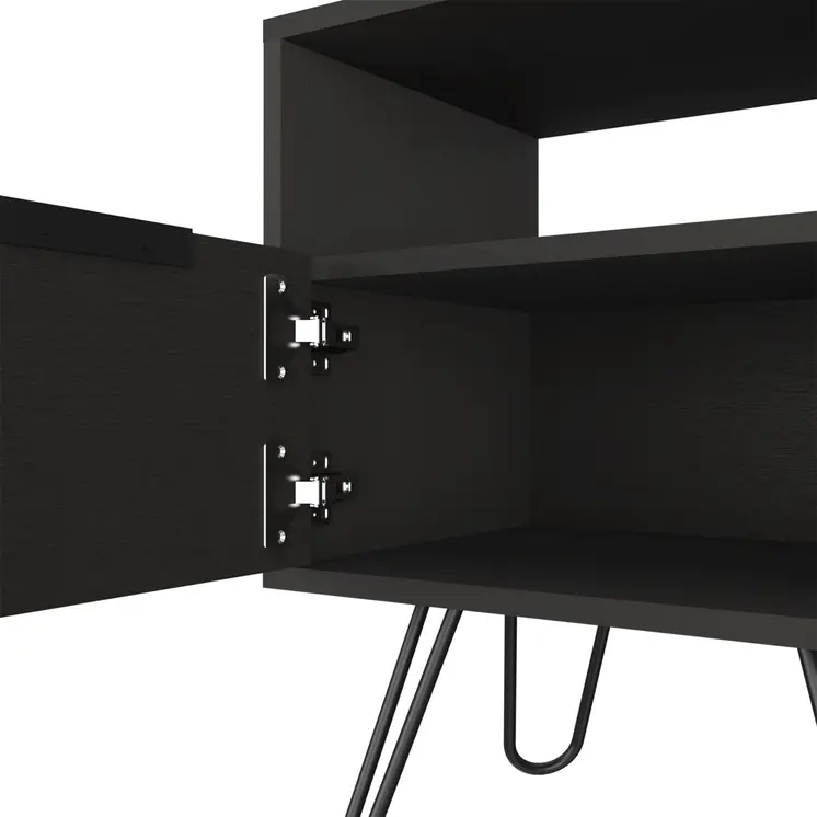22" Black Wood Nightstand