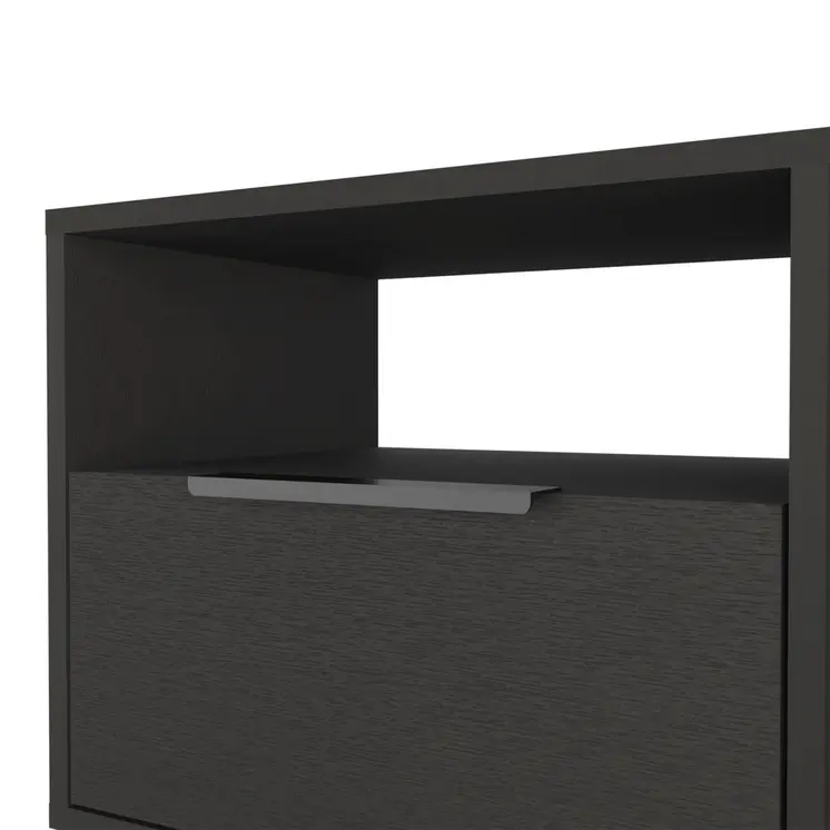 22" Black Wood Nightstand