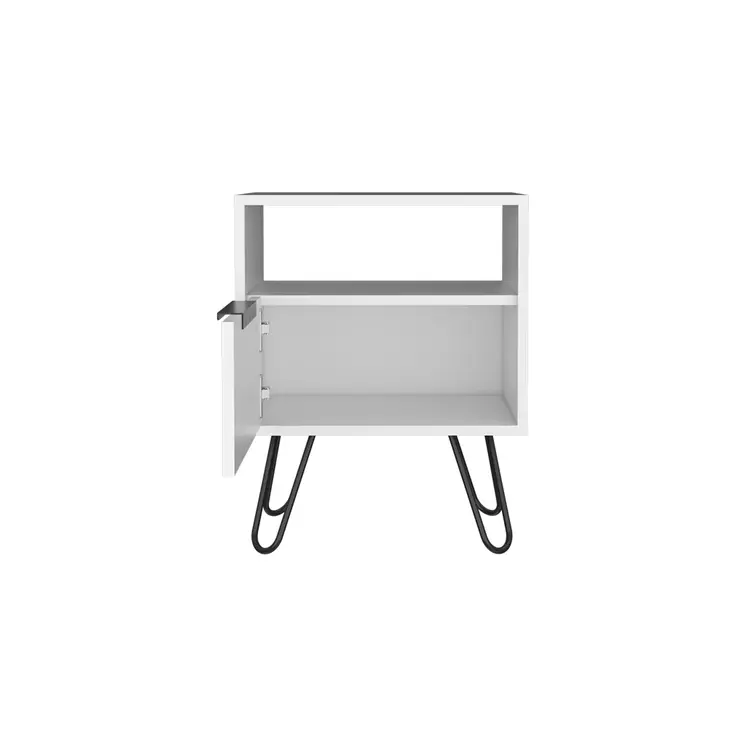 22" White Wood Nightstand