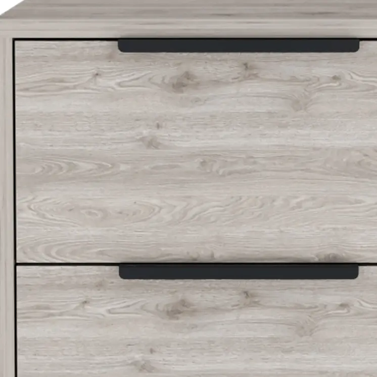 19" Gray Wood Two Drawer Nightstand