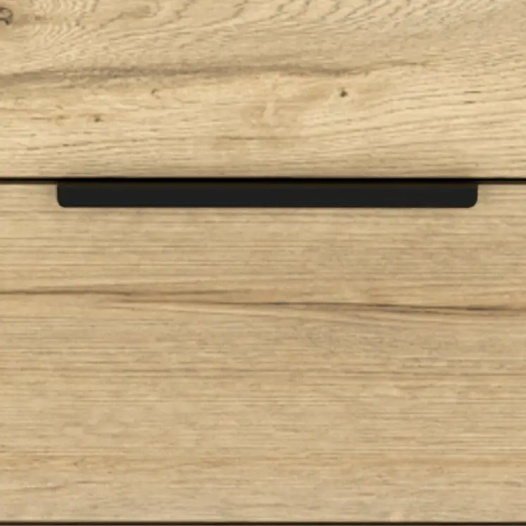 22" Oak Wood Two Drawer Nightstand