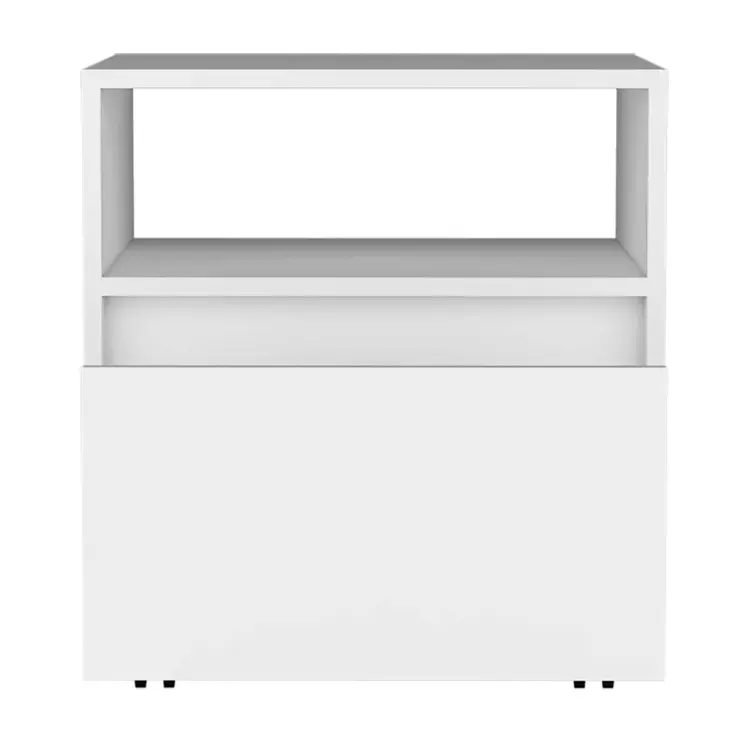21" White Wood One Drawer Nightstand
