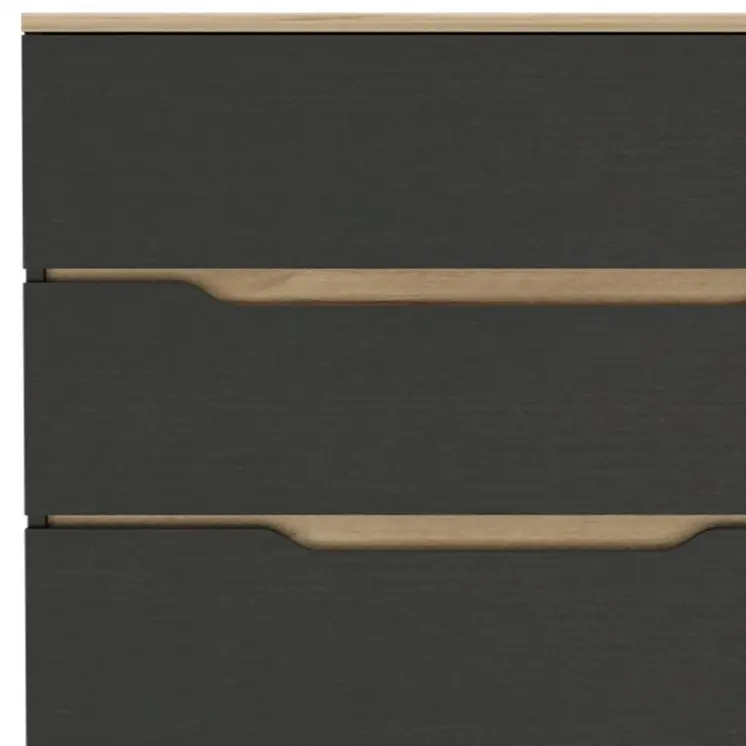 32" Natural And Black Four Drawer Dresser