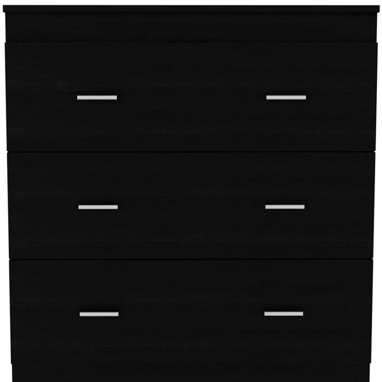 32" Black Three Drawer Dresser