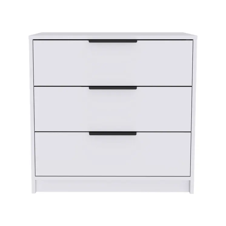 28" White Three Drawer Dresser