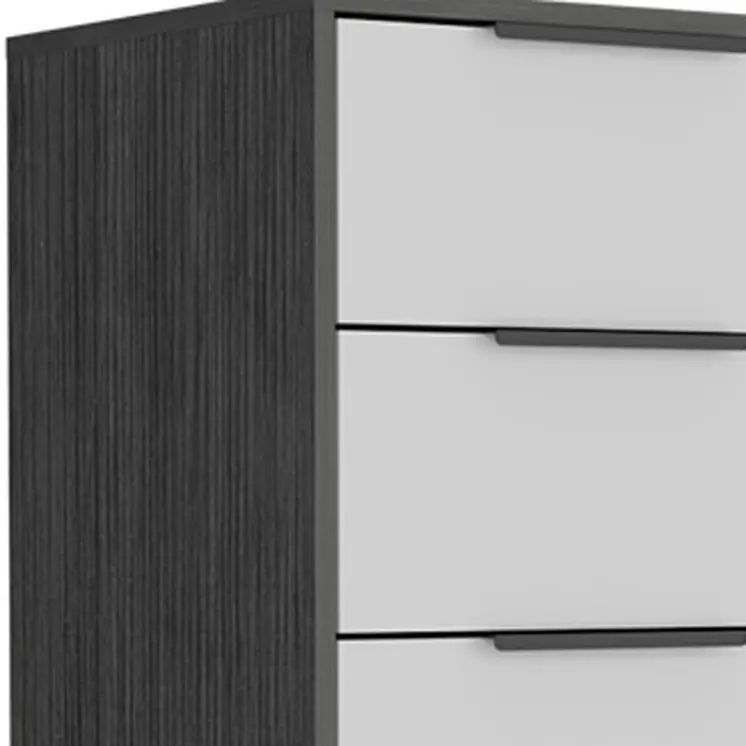 18" White and Gray Five Drawer Standard Chest