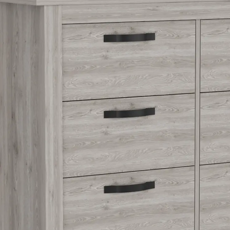47" Light Gray Six Drawer Double Dresser