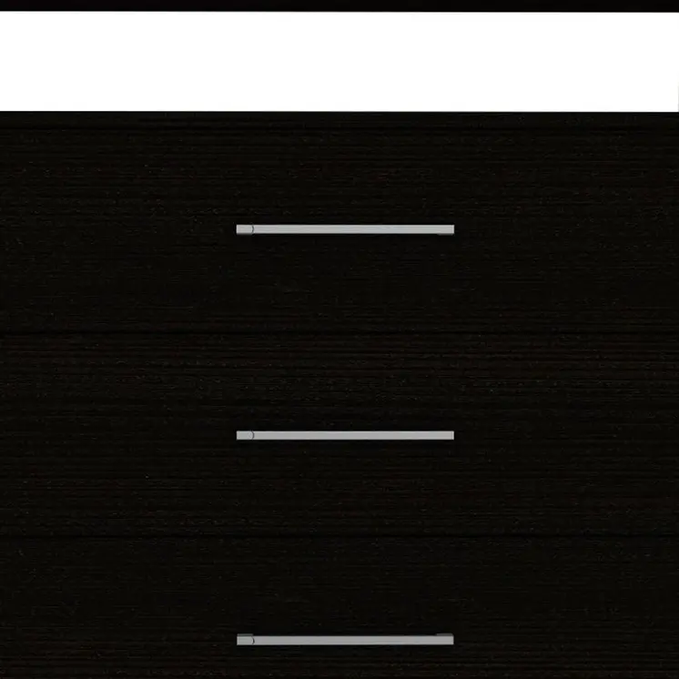 31" Black Four Drawer Dresser With Open Shelf