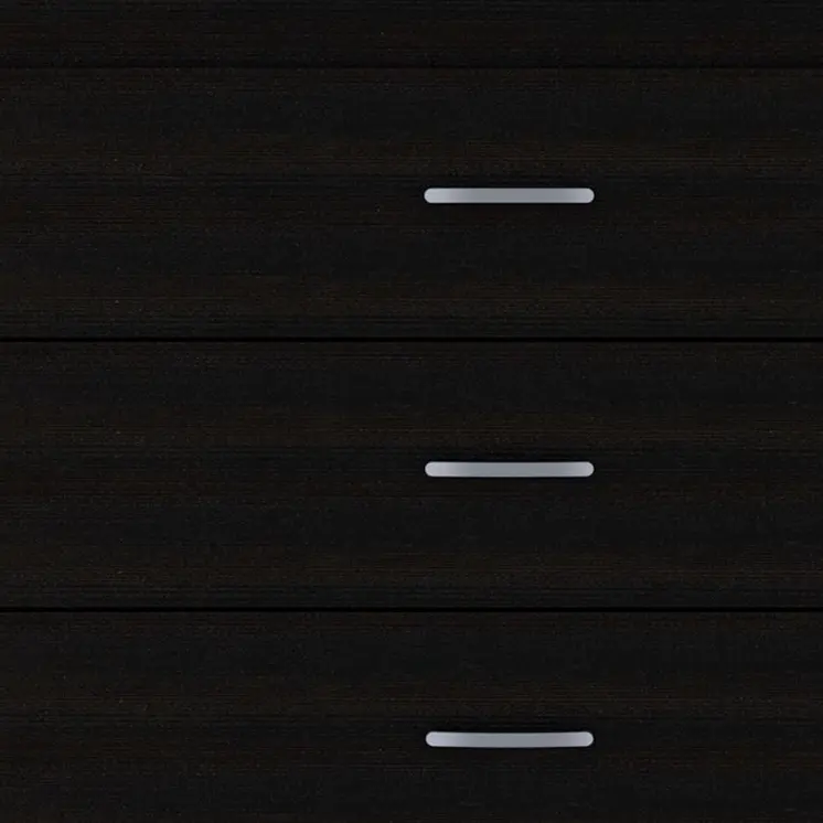 32" Black Three Drawer Dresser