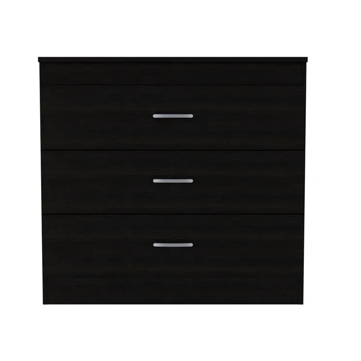 32" Black Three Drawer Dresser