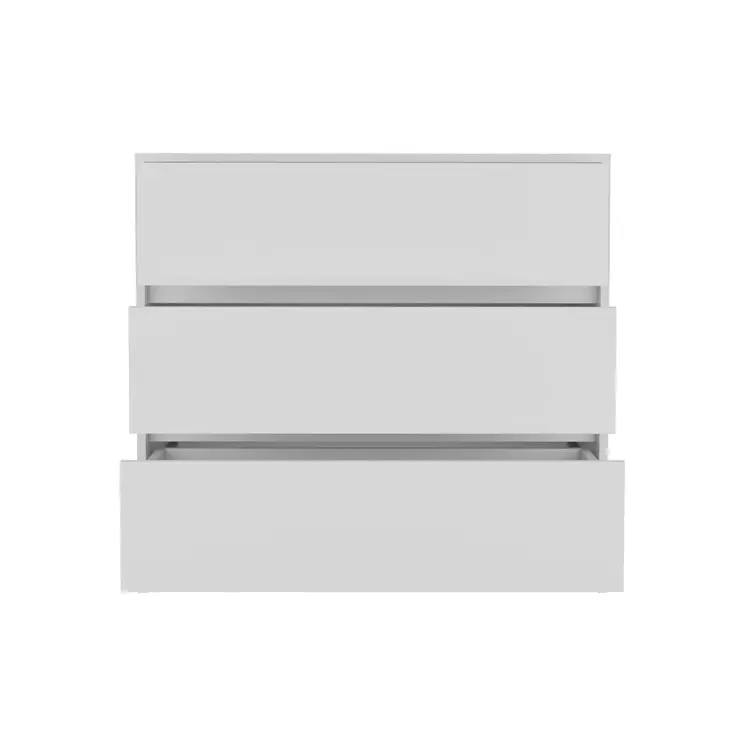 34" White Three Drawer Dresser