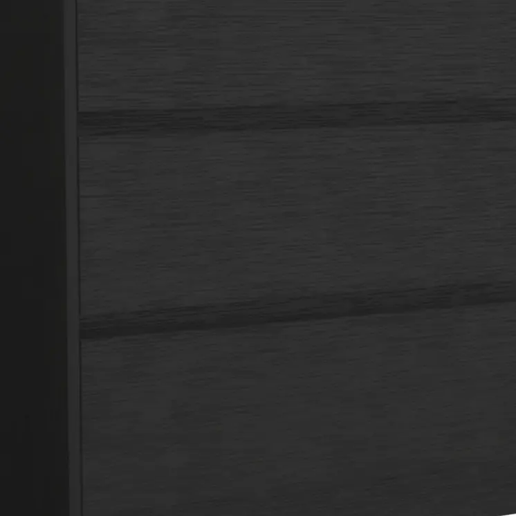 34" Black Three Drawer Dresser