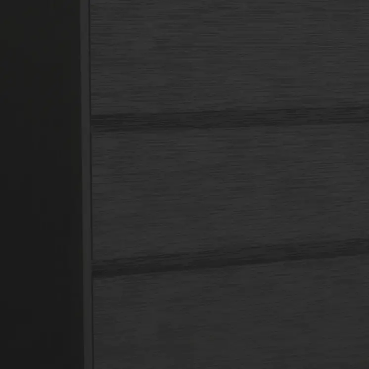 34" Black Three Drawer Dresser