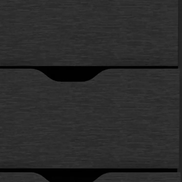 18" Black Five Drawer Standard Chest