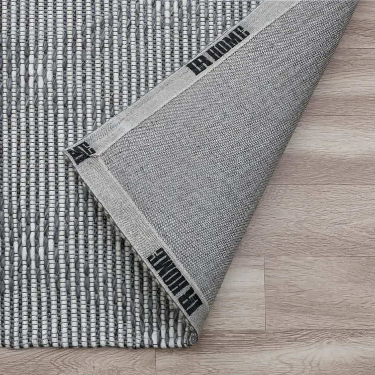 8' X 10' Gray and Ivory Geometric Hand Woven Non Skid Area Rug