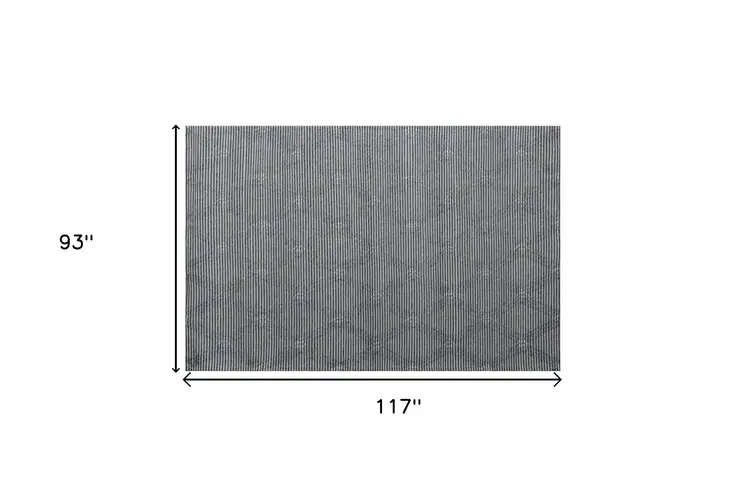 8' X 10' Gray and Ivory Geometric Hand Woven Non Skid Area Rug