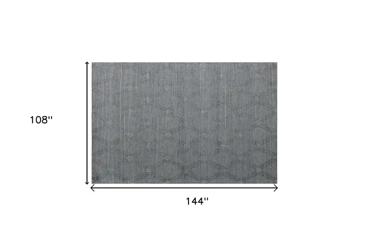9' X 12' Gray Wool Geometric Hand Woven Area Rug