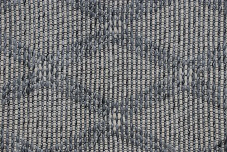 5' X 8' Blue and Ivory Geometric Hand Woven Non Skid Area Rug