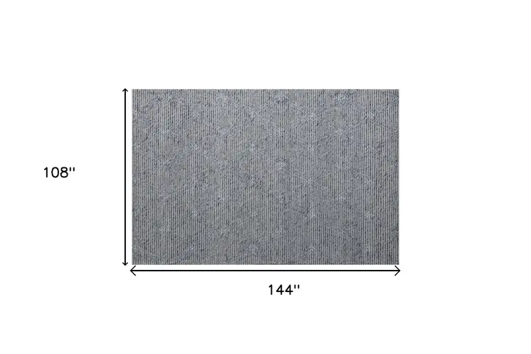 9' X 12' Blue Wool Geometric Hand Woven Area Rug