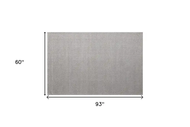 5' X 8' Beige Hand Woven Non Skid Area Rug