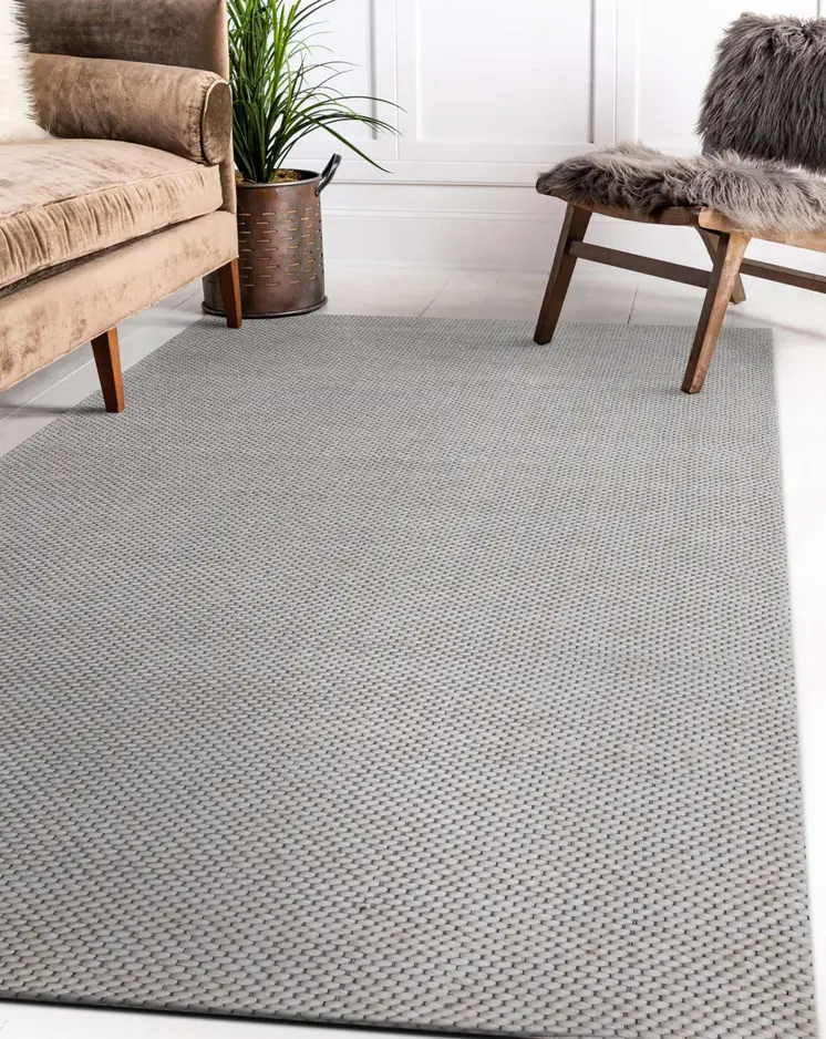 8' X 10' Beige Hand Woven Non Skid Area Rug