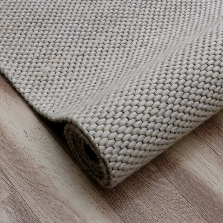 8' X 10' Beige Hand Woven Non Skid Area Rug