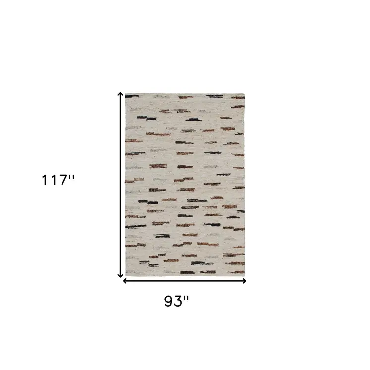 8' X 10' Brown Wool Abstract Hand Woven Area Rug