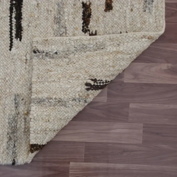 9' X 12' Brown and Black Abstract Hand Woven Area Rug