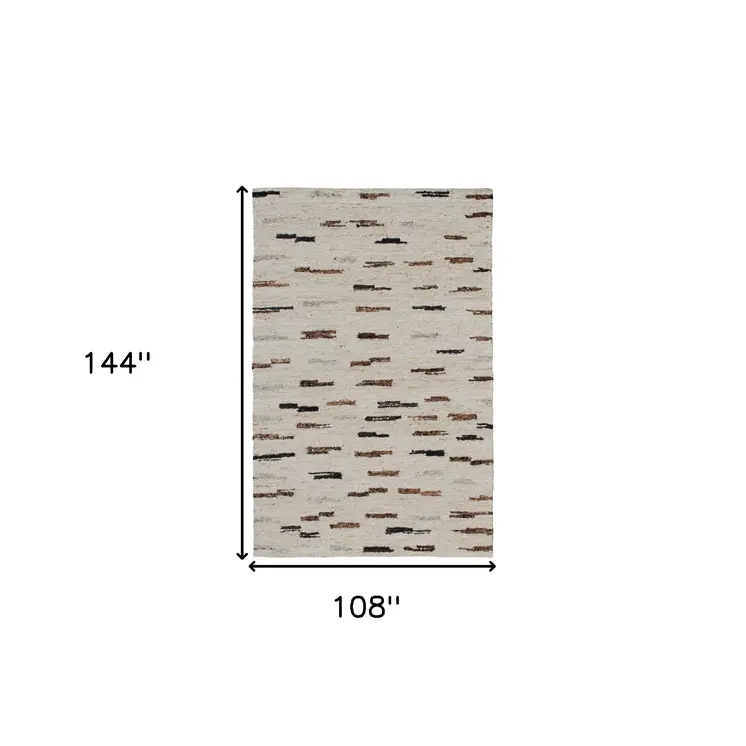 9' X 12' Brown and Black Abstract Hand Woven Area Rug