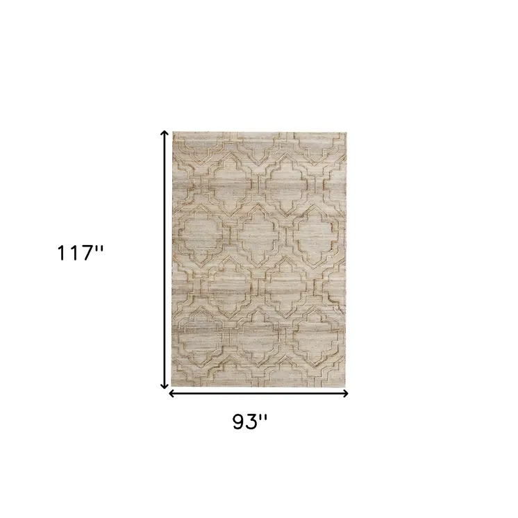 8' X 10' Brown Trellis Hand Woven Area Rug