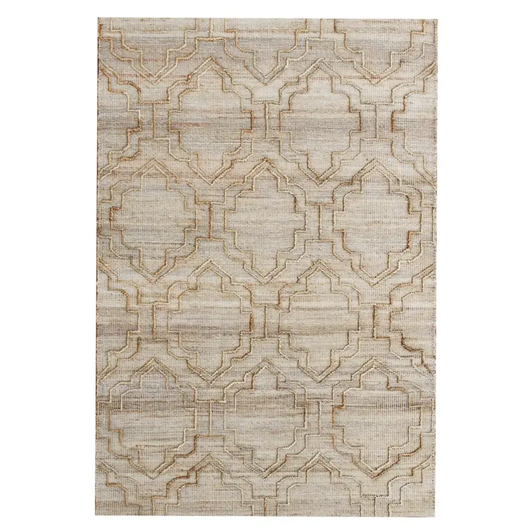 9' X 12' Brown and Ivory Trellis Hand Woven Non Skid Area Rug
