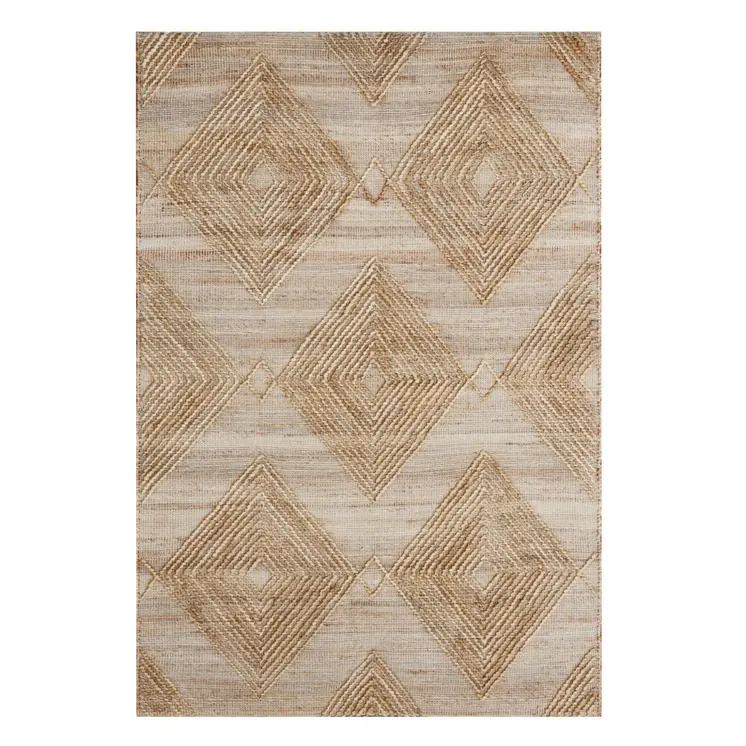 5' X 8' Brown Geometric Hand Woven Area Rug