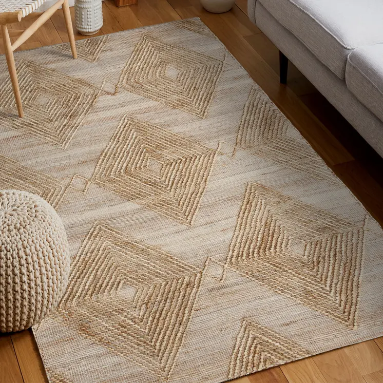 5' X 8' Brown Geometric Hand Woven Area Rug