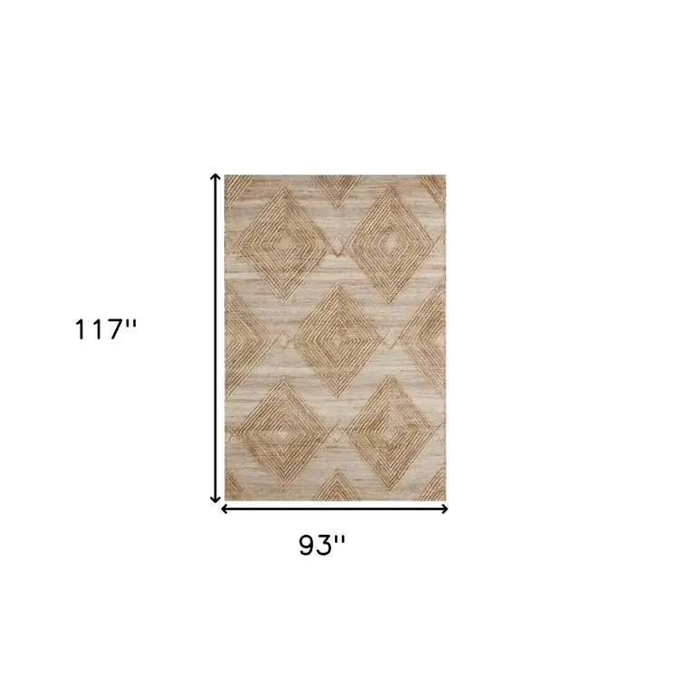 8' X 10' Brown Geometric Hand Woven Area Rug