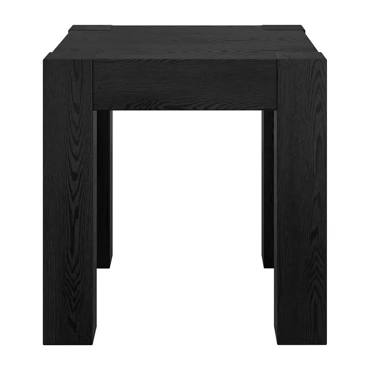 22" Black Wood Square End Table