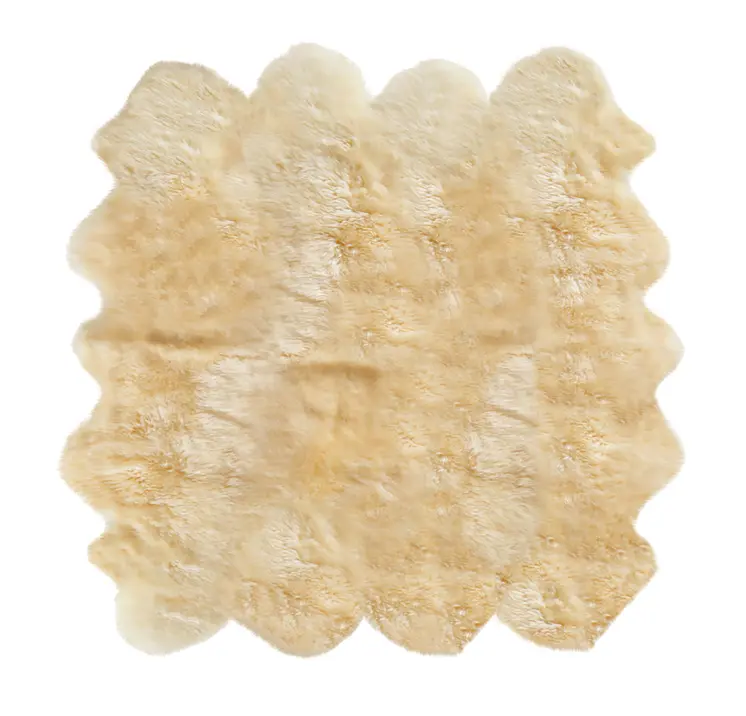 6' X 7' Gold Sheepskin Handmade Area Rug