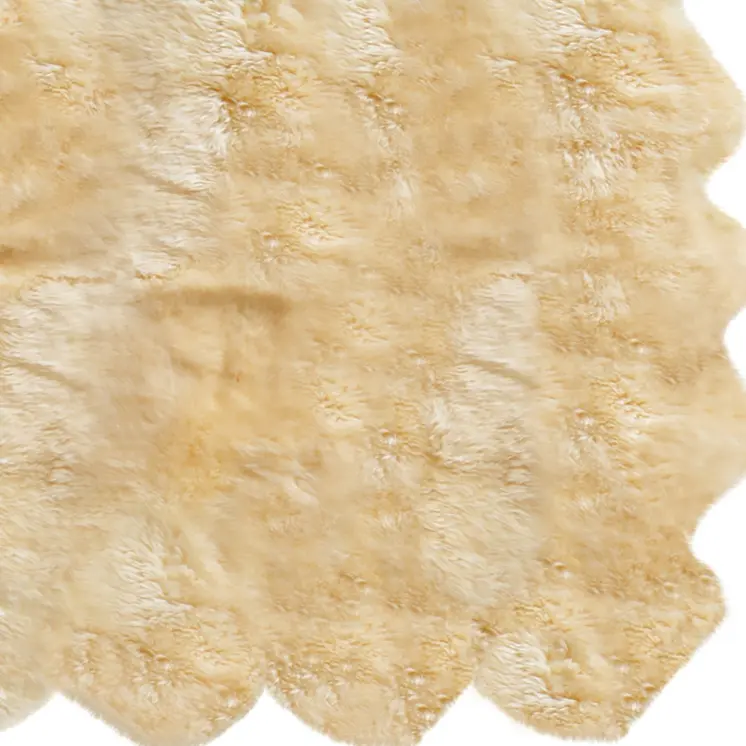 6' X 7' Gold Sheepskin Handmade Area Rug