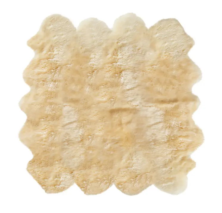 6' X 7' Gold Sheepskin Handmade Area Rug