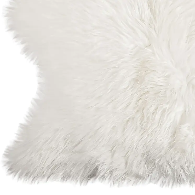 3' X 5' Off White Faux Sheepskin Printed Area Rug