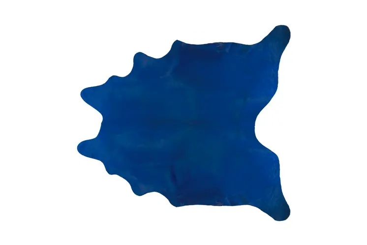 6' X 7' Cobalt Cowhide Hand Knotted Area Rug
