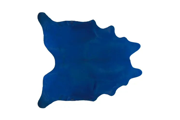 6' X 7' Cobalt Cowhide Hand Knotted Area Rug