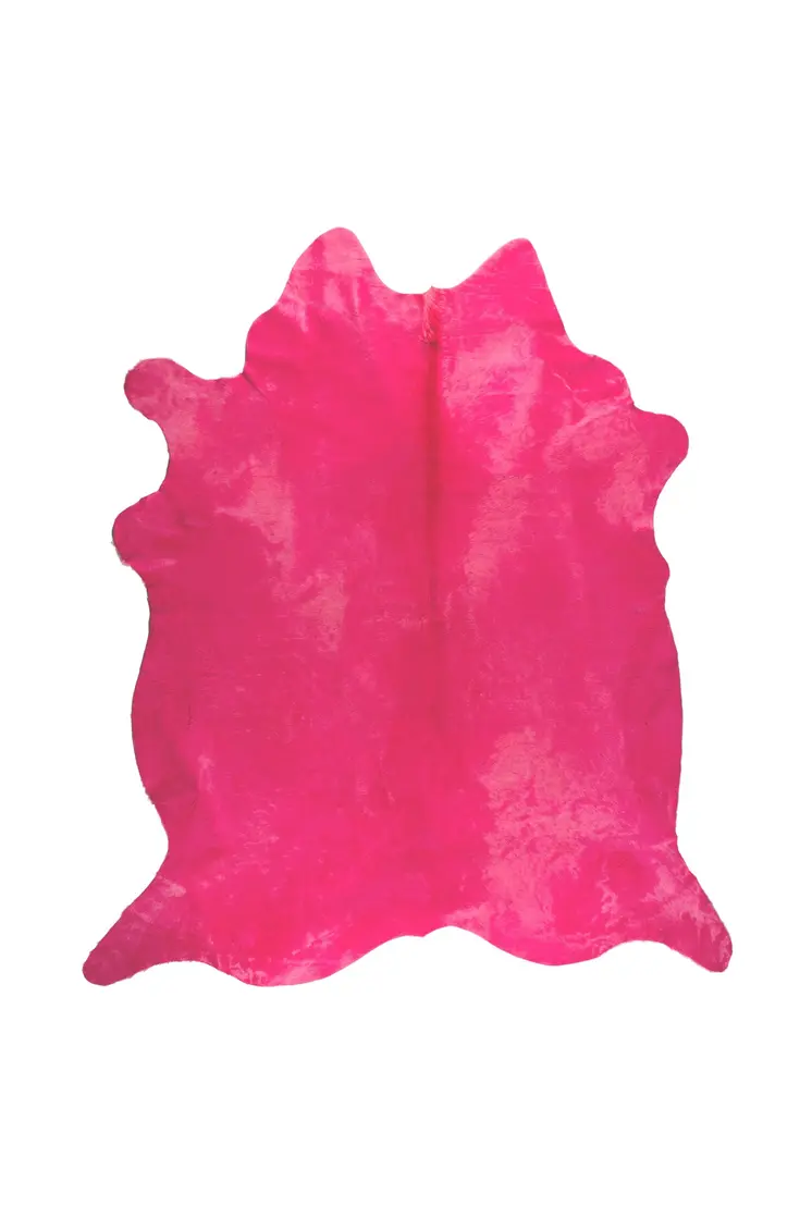 6' X 7' Pink Cowhide Hand Knotted Area Rug