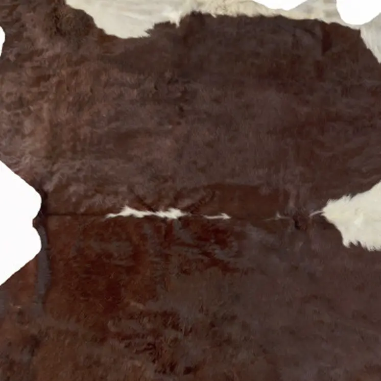 5' X 7' Brown and White Cowhide Handmade Area Rug