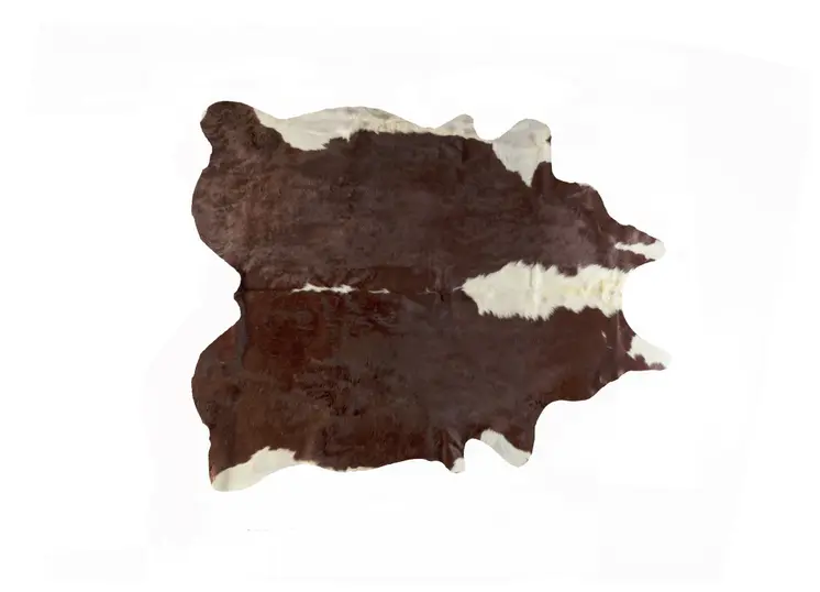 5' X 7' Brown and White Cowhide Handmade Area Rug
