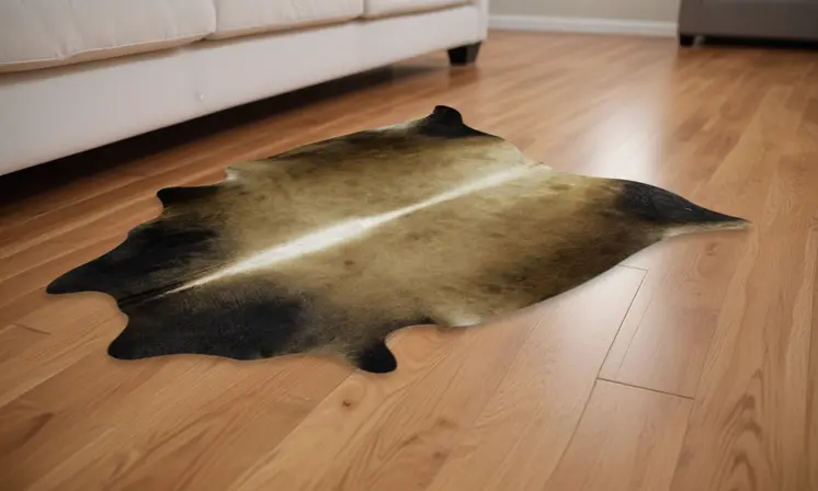 5' X 7' Tan Genuine Cowhide Hand Knotted Area Rug