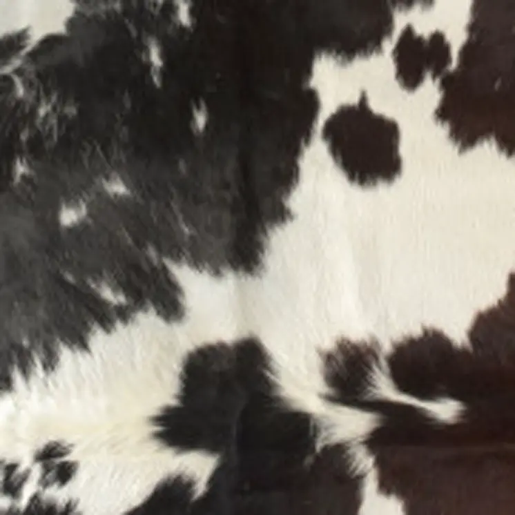 6' X 7' Brown Black and White Cowhide Hand Knotted Area Rug