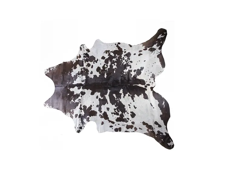 5' X 7' Brown and White Cowhide Hand Knotted Area Rug
